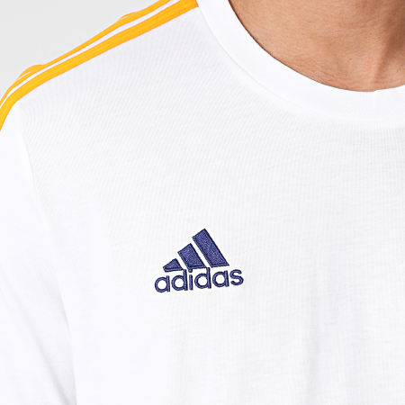 Adidas Sportswear - Tee Shirt A Bandes Real Madrid GR4245 Blanc Orange