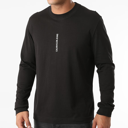 Calvin Klein - Tee Shirt Manches Longues Institutional Seasonal Graphic 8207 Noir