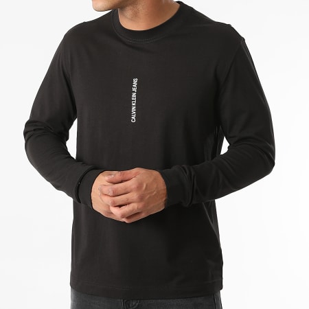 Calvin Klein - Tee Shirt Manches Longues Institutional Seasonal Graphic 8207 Noir