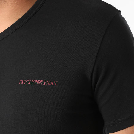 Emporio Armani - Lot De 2 Tee Shirts 111849-1A717 Noir Bordeaux