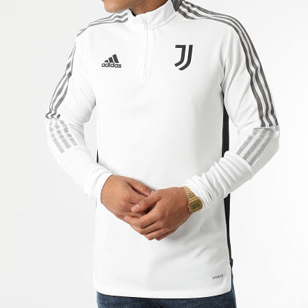 Adidas Sportswear - Sweat Col Zippé A Bandes Juventus GR2941 Ecru