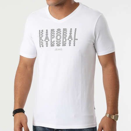 Kaporal - T-shirt Rito con scollo a V Bianco