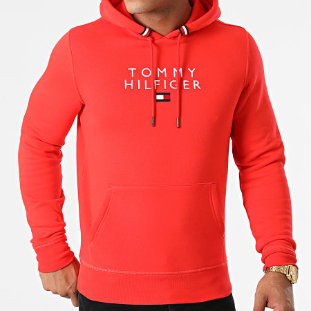 Tommy Hilfiger - Sweat Capuche Stacked Tommy Flag 7397 Corail
