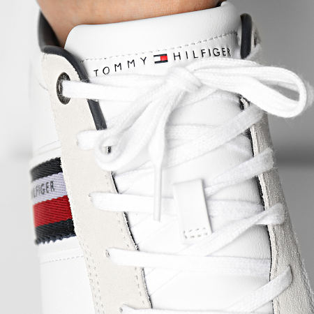 Tommy Hilfiger - Baskets Corporate Material Mix Leather 3741 White