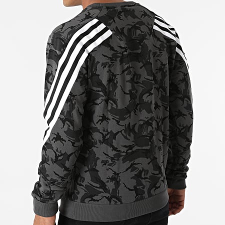 Adidas Sportswear - Sweat Crewneck A Bandes Future Icons Camo HA5835 Gris Anthracite
