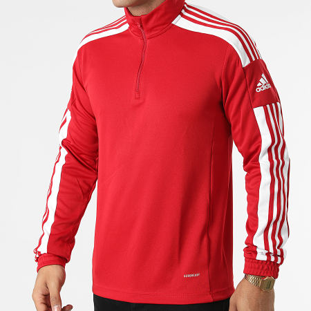 Adidas Sportswear - Sweat Col Zippé A Bandes SQ21 GP6472 Rouge