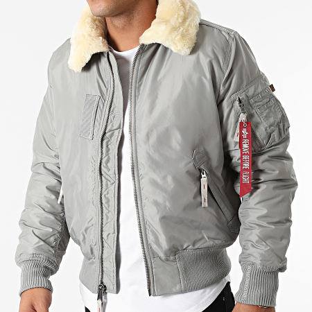 Alpha Industries - Bomber Col Mouton Injector III Gris