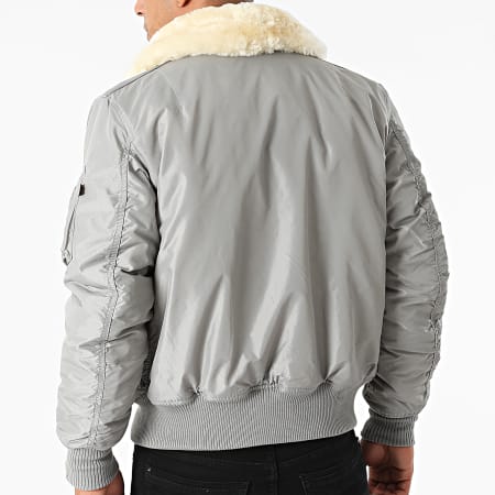 Alpha Industries - Bomber Col Mouton Injector III Gris