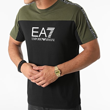 EA7 Emporio Armani - Tee Shirt 6KPT10-PJ7CZ Vert Kaki Noir