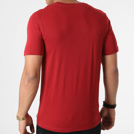 Jack And Jones - Camiseta Básica Orgánica Rojo Oscuro
