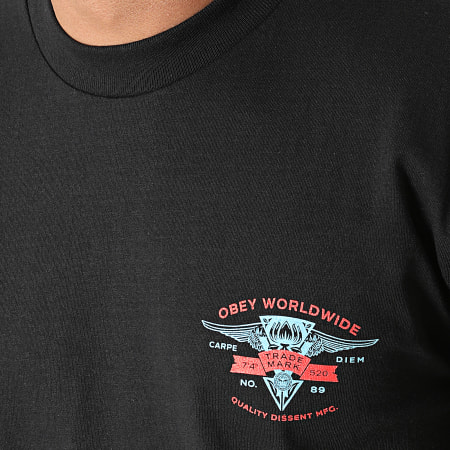 Obey - Camiseta negra de loto alado