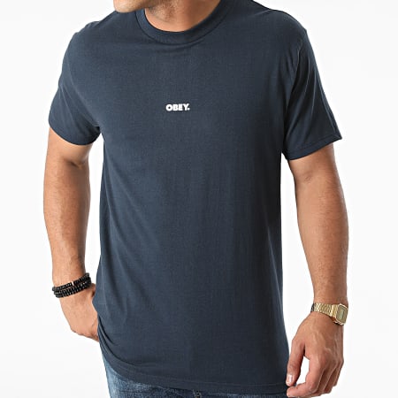 Obey - Tee Shirt Bold Mini Bleu Marine