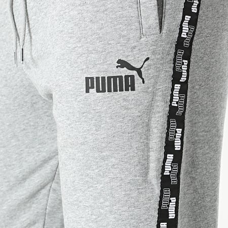 Puma - Pantalon Jogging A Bandes 589416 Gris Chiné