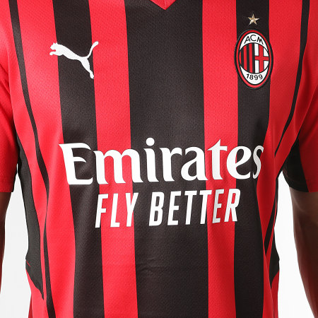 Puma - Tee Shirt A Rayures AC Milan 759122 Rouge Noir
