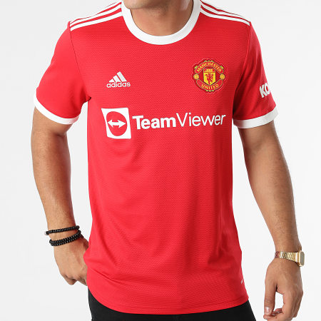 Adidas Sportswear - Tee Shirt De Sport A Bandes Manchester United FC H31447 Rouge