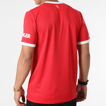 Adidas Performance - Tee Shirt De Sport A Bandes Manchester United FC H31447 Rouge