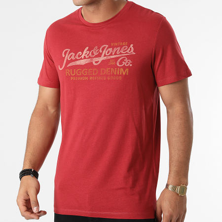 Jack And Jones - Maglietta Booster Rosso scuro
