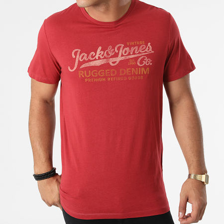Jack And Jones - Camiseta Booster Rojo Oscuro