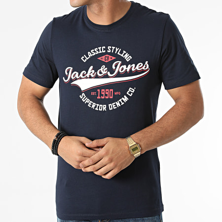 Jack And Jones - Tee Shirt Logo Bleu Marine