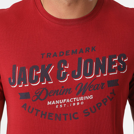 Jack And Jones - Tee Shirt Logo Rouge Foncé
