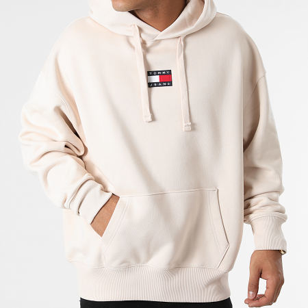 Tommy Jeans - Sweat Capuche Tommy Badge 0904 Rose Beige