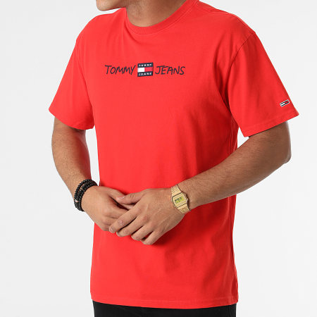 Tommy Jeans - Tee Shirt Linear Written Logo 0942 Rouge