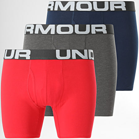Under Armour - Set di 3 boxer in cotone Charged 1363617 blu navy grigio
