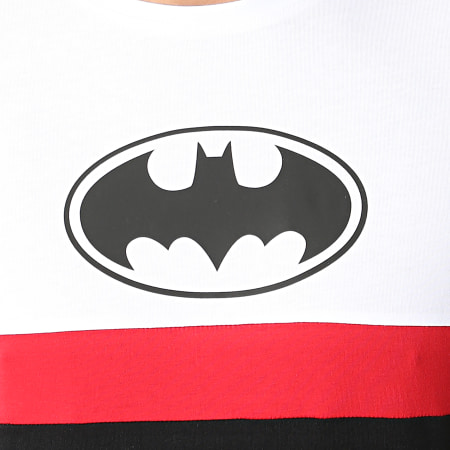 DC Comics - Tee Shirt Batman Logo Tricolore Noir Blanc Rouge