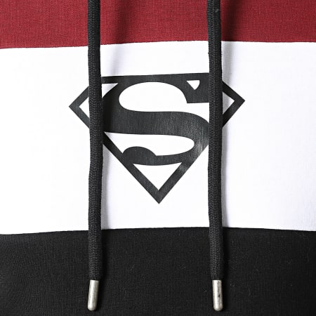 DC Comics - Sudadera con capucha Superman Tricolor Logo negro burdeos blanco