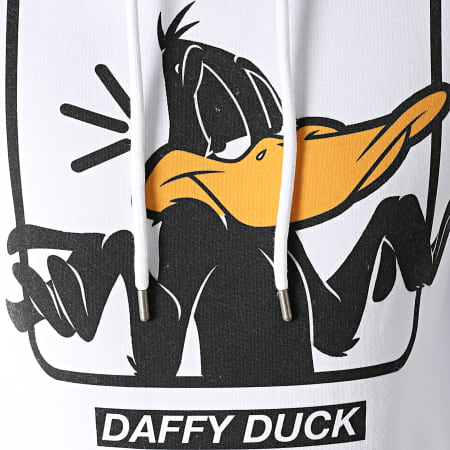 Looney Tunes - Felpa con cappuccio Daffy Bianco