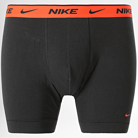 Nike - Lot De 3 Boxers Everyday Cotton Stretch KE1007 Noir Orange Vert Kaki