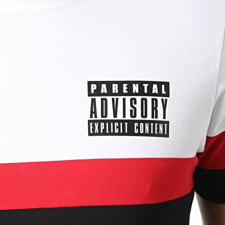 Parental Advisory - Maglietta Logo Tricolore Nero Bianco Rosso
