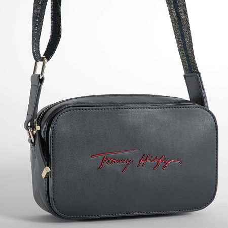 Tommy Hilfiger - Sac A Main Femme Iconic Camera Bag Signature 0464 Bleu Marine
