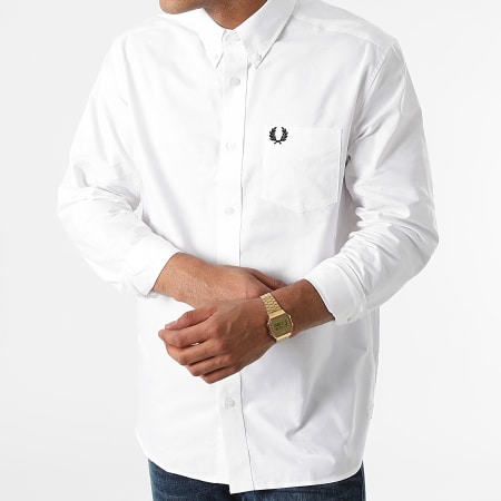 Fred Perry - Chemise Manches Longues Oxford M2700 blanc