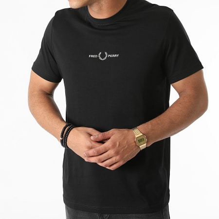 Fred Perry - Tee Shirt Embroidered Noir