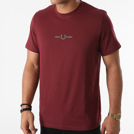Fred Perry - Tee Shirt Embroidered Bordeaux