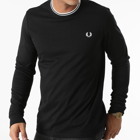 Fred Perry - Tee Shirt Manches Longues Twin Tipped M9602 Noir