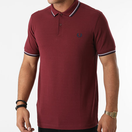 Fred Perry - Polo Manches Courtes Twin Tipped M3600 Bordeaux