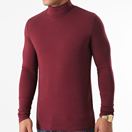 LBO - Set di 2 camicie a collo alto a maniche lunghe United 1438 Nero Bordeaux