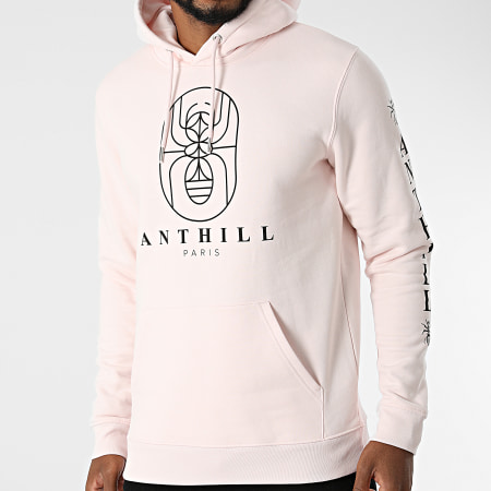 Anthill - Sweat Capuche Outline Rose Pastel Noir