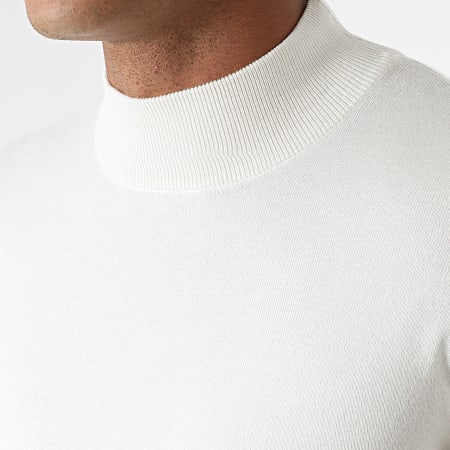 Frilivin - Maglione bianco con collo a imbuto