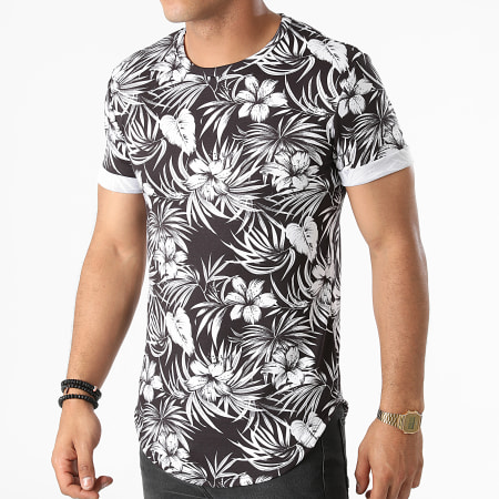 Frilivin - Tee Shirt Oversize Floral Y5454 Noir