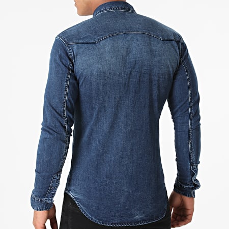 Frilivin - Camicia a maniche lunghe in jeans blu