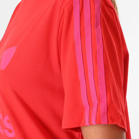 Adidas Originals - Vestido Camiseta Mujer Rayas H20486 Rojo Rosa