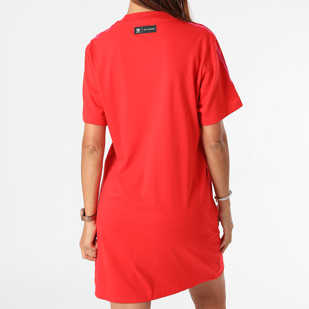 Adidas Originals - Abito donna a righe H20486 Rosso Rosa