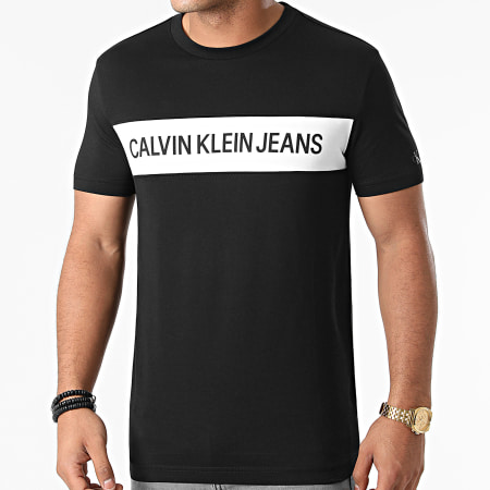Calvin Klein - Maglietta con pannello di blocco istituzionale 5283 Nero