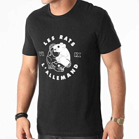 L'Allemand - Camiseta Las Ratas Negro Blanco