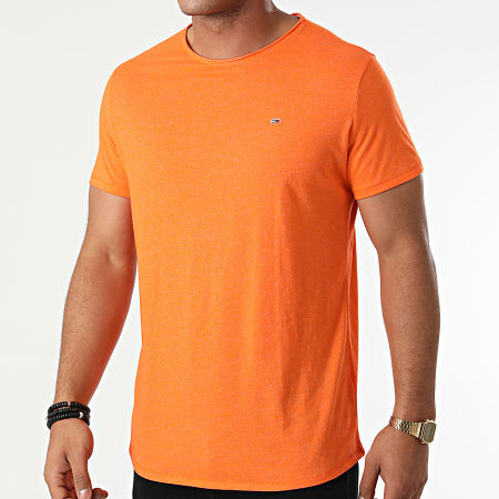 Tommy Jeans - Tee Shirt Oversize Slim Jaspe 9586 Orange Chiné