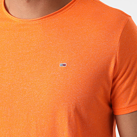 Tommy Jeans - Tee Shirt Oversize Slim Jaspe 9586 Orange Chiné