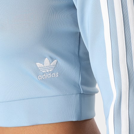 Adidas Originals - Maglietta a righe da donna a maniche lunghe H37766 Blu cielo